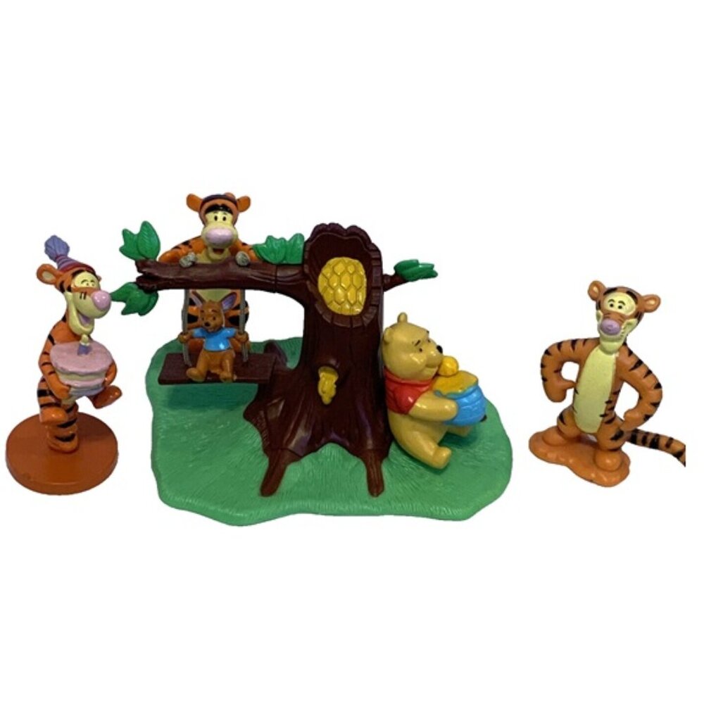 Disney Cake Toppers Winnie The Pooh Roo Tigger PVC Rubber Figurines 2 loose tigg